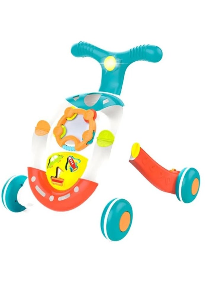 Rolling Ball Walker with Light/Music,Balls and Throwing Hole,Safe Mirror,Matching Blocks,Rotary Blade Tambourine,Movable Handel for Early Education Water Tank in Legs 1L for Stability.