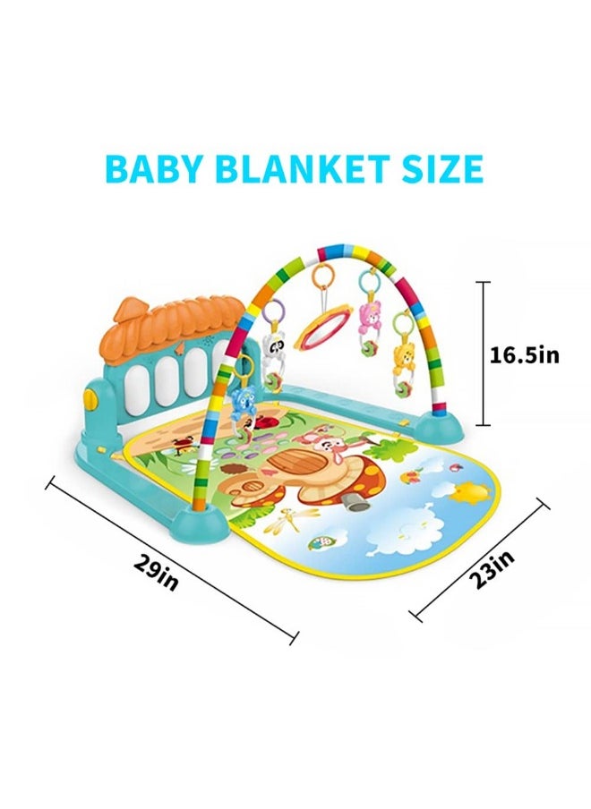 Deluxe Baby Gym Play Mat with Music & Lights | Tummy Time Padded Activity Center for Newborns & Toddlers