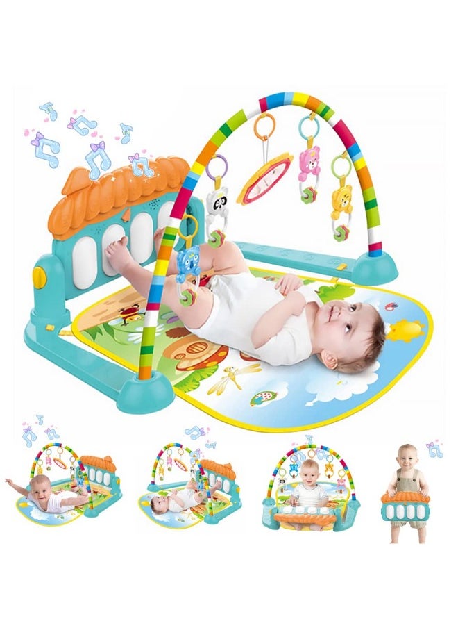 Deluxe Baby Gym Play Mat with Music & Lights | Tummy Time Padded Activity Center for Newborns & Toddlers