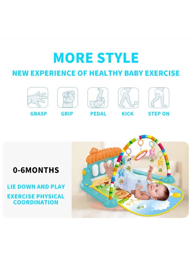 Deluxe Baby Gym Play Mat with Music & Lights | Tummy Time Padded Activity Center for Newborns & Toddlers