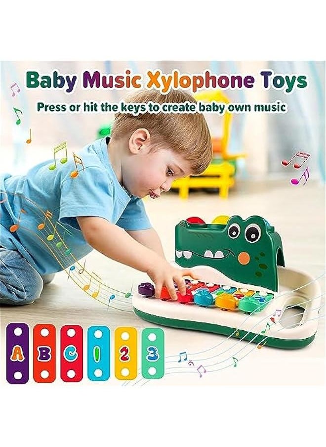 Dinosaur Hammering Pounding Toys for Toddlers, Montessori Baby Musical Learning Toys, Birthday Gifts For 1 2 3 Year Old Baby Boys Girls