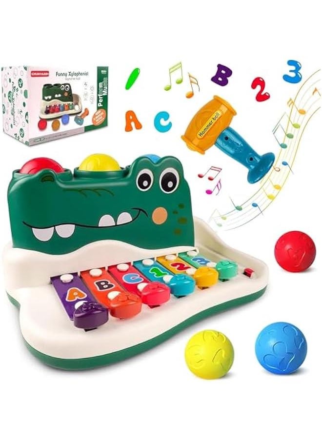 Dinosaur Hammering Pounding Toys for Toddlers, Montessori Baby Musical Learning Toys, Birthday Gifts For 1 2 3 Year Old Baby Boys Girls