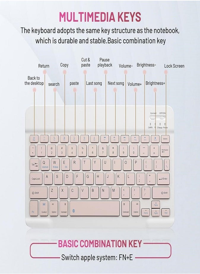 Wireless Bluetooth Keyboard & Mouse Combo – Ultra-Slim, Rechargeable, Silent Typing, Compact & Portable for Android, Windows, Tablets & Phones