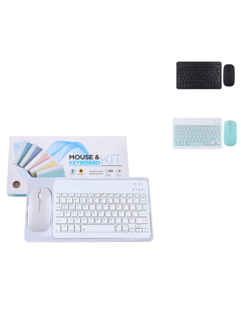 Wireless Bluetooth Keyboard & Mouse Combo – Ultra-Slim, Rechargeable, Silent Typing, Compact & Portable for Android, Windows, Tablets & Phones(MULTI-COLOR)