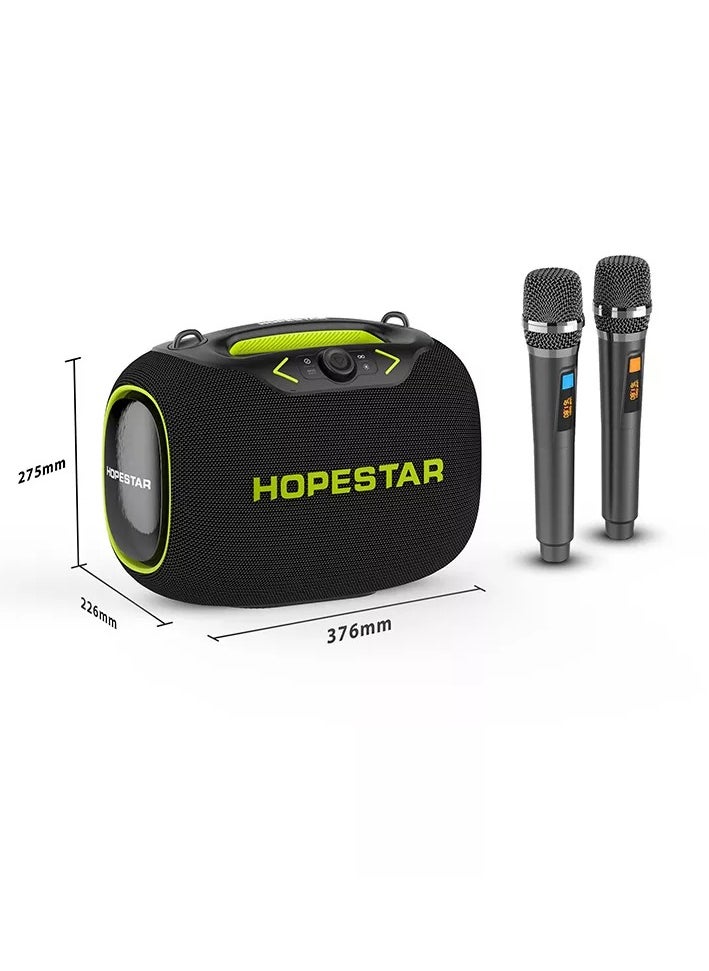 Party Box 120W Portable Bluetooth Speaker with Dual Wireless Microphones, 200W Fast Charging, IPX6 Waterproof, DSP Chip, 10-Hour Playtime, RGB Lights – Ideal for Outdoor, Karaoke, and Family Gatherings