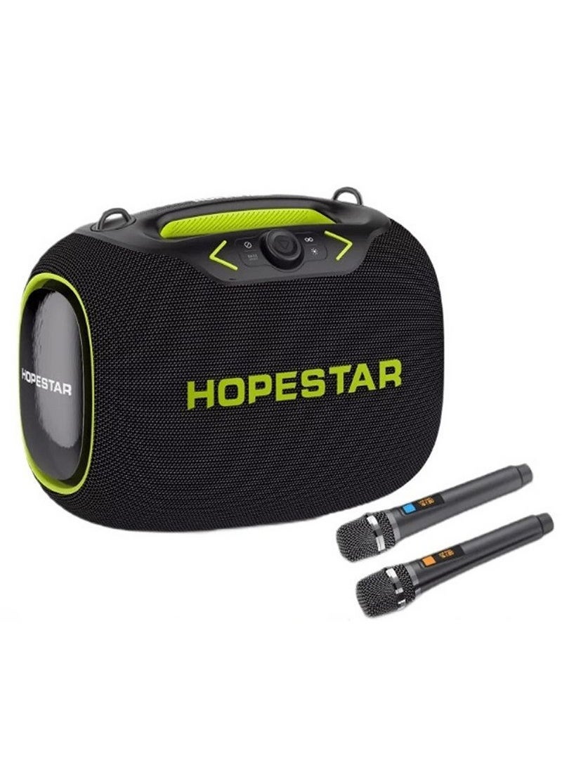 Party Box 120W Portable Bluetooth Speaker with Dual Wireless Microphones, 200W Fast Charging, IPX6 Waterproof, DSP Chip, 10-Hour Playtime, RGB Lights – Ideal for Outdoor, Karaoke, and Family Gatherings