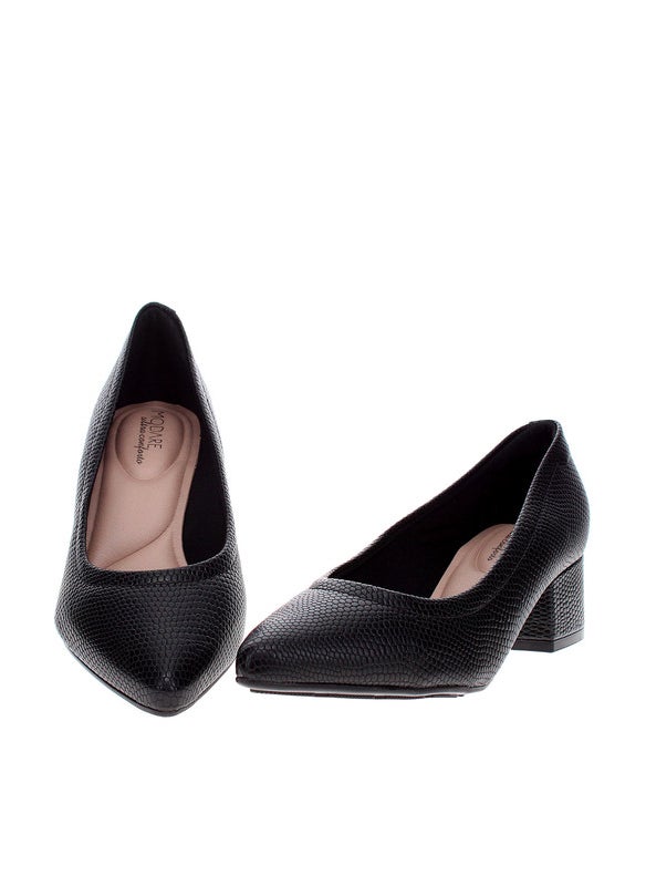 Modare Ladies Mid Heel Shoes Black | Made In Brazil