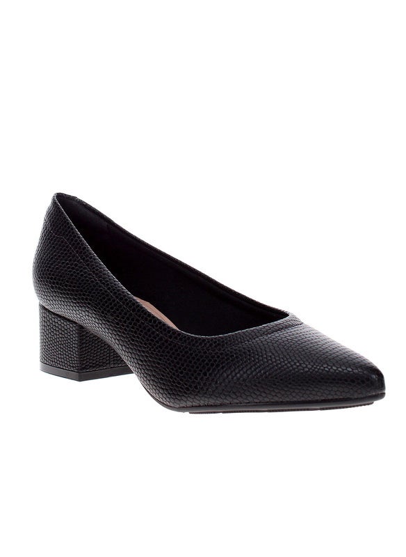Modare Ladies Mid Heel Shoes Black | Made In Brazil