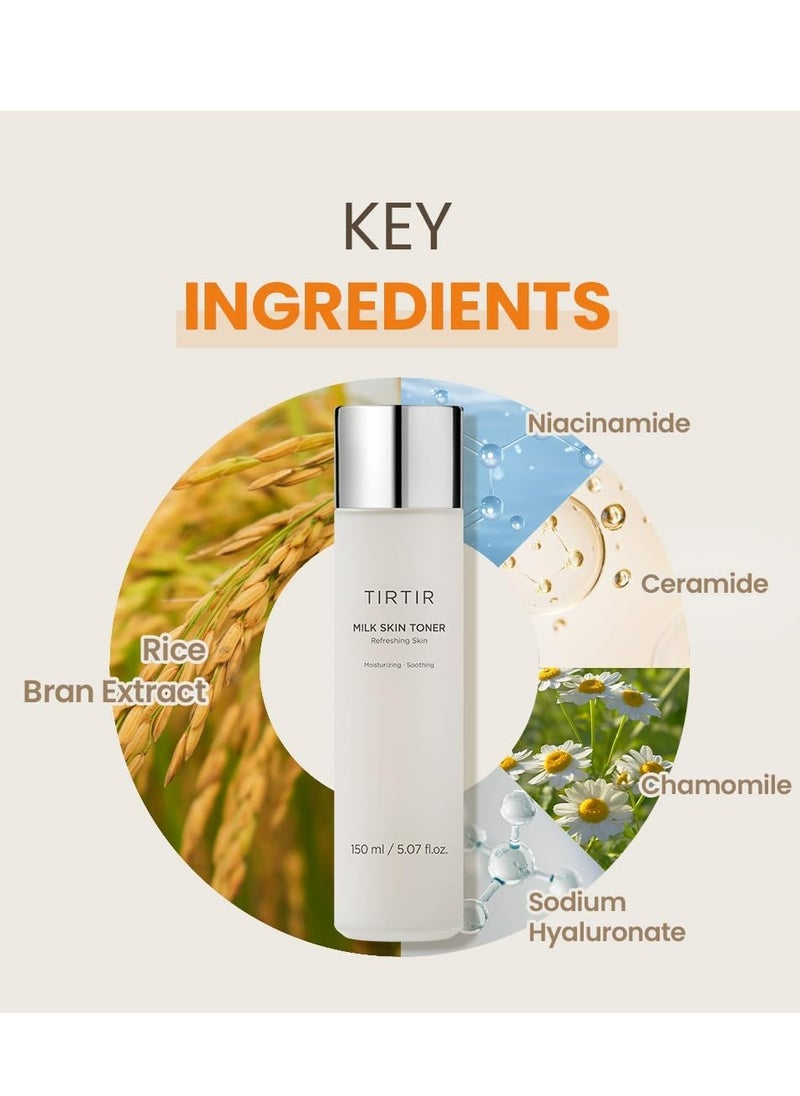 Milk Skin Rice Toner – 5.07 fl.oz | Deep Hydrating Toner with Niacinamide, Ceramide & Rice Bran Extract | Korean Skincare for Glass Skin | Vegan, Fragrance-Free & Alcohol-Free