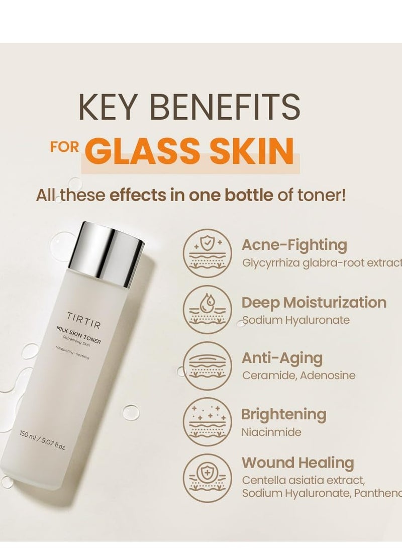 Milk Skin Rice Toner – 5.07 fl.oz | Deep Hydrating Toner with Niacinamide, Ceramide & Rice Bran Extract | Korean Skincare for Glass Skin | Vegan, Fragrance-Free & Alcohol-Free