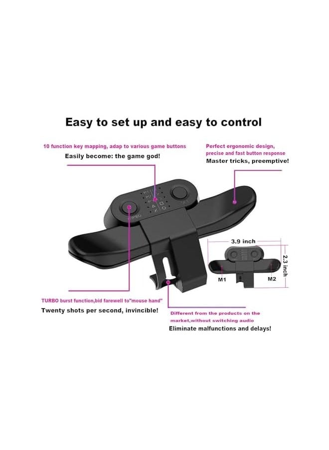 Strike Pack for Wireless Back Button Controller, Controller Back Paddles  Gamepad, Turbo/Mapping/Memory Function//Audio Jack, Plug and Play(1 pcs)