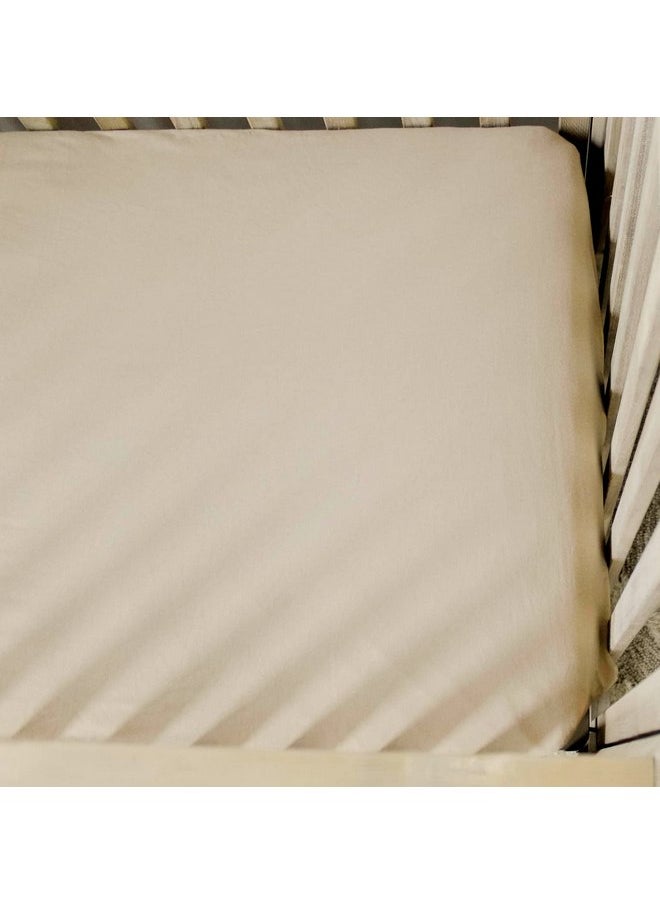 NODNAL CO. 3 Fitted Crib Sheets Rainbow & Solid Colors Set - 100% Oeko-TEX Cotton for Baby Girl/Boy Nursery Bedding - Boho Gender Neutral Watercolor Beige/Tan Set Toddler Mattress 28”x52”x9” Sheet