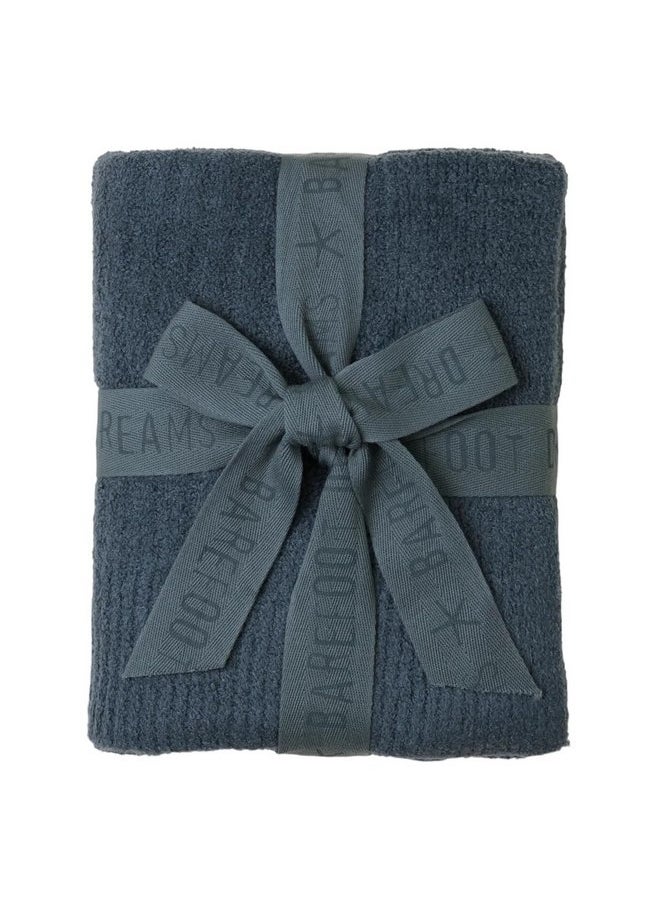 Barefoot Dreams CozyChic Lite Ribbed Baby Blanket, Smokey Blue 30
