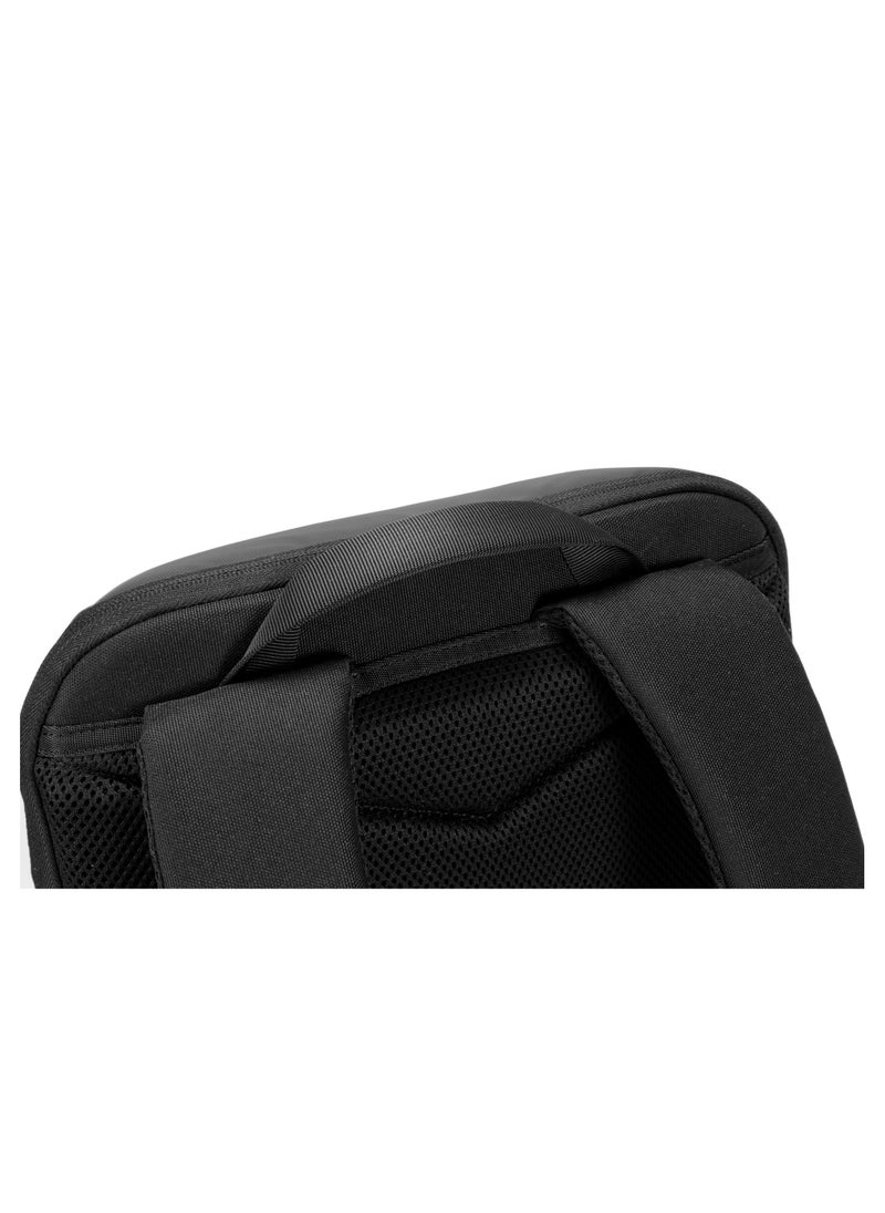 PU Backpack with PD 40W & Water-Resistant / Space-Saving Compression / Dual Padded Laptop Slots / Trolley Sleeve Design / Type-C Charging Port / Durable Back Pack for Professionals and Students- Black