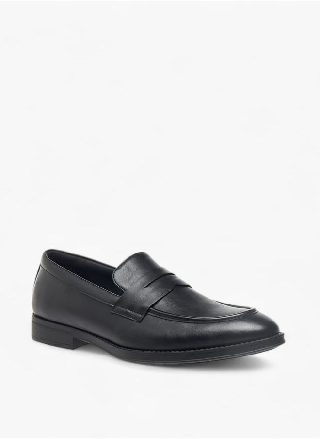 Men Solid Loafers with Cutout Detail