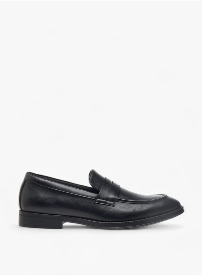 Men Solid Loafers with Cutout Detail