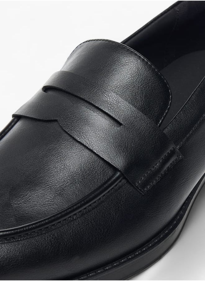 Men Solid Loafers with Cutout Detail