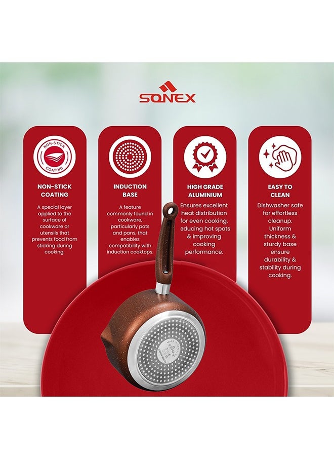 Sonex Non Stick Galaxy Milk Pan, Premium Milk Pan Marble Coated With Induction, Easy Cleaning, Even Heating, Durable Construction, Healthy Cooking, Easy To Clean|Cinnamon Color, 16 cm & 1.5 Ltr
