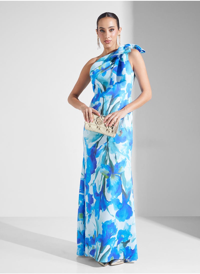 Floral One-Shoulder Dress