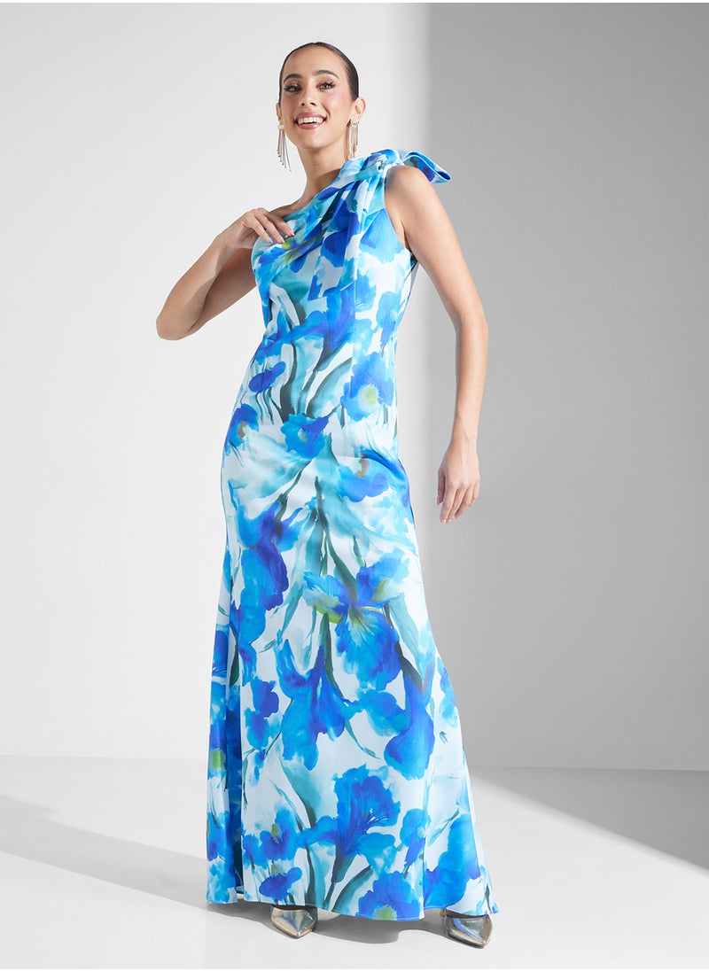 Floral One-Shoulder Dress