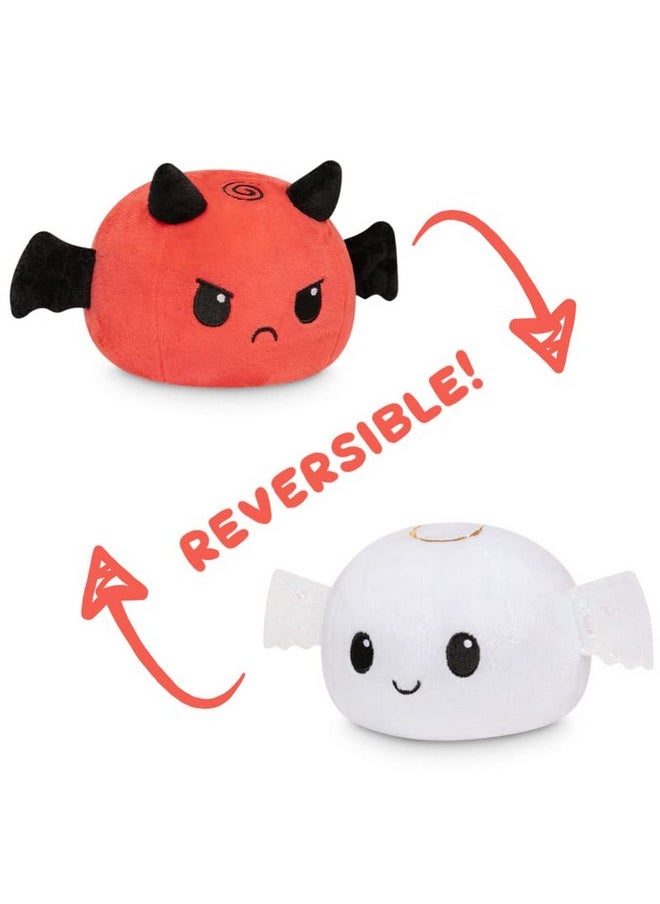 | The Original Reversible Angel + Devil Plushie | Patented Design | White + Red | Show Your Mood Without Saying A Word! 3.5 Inch