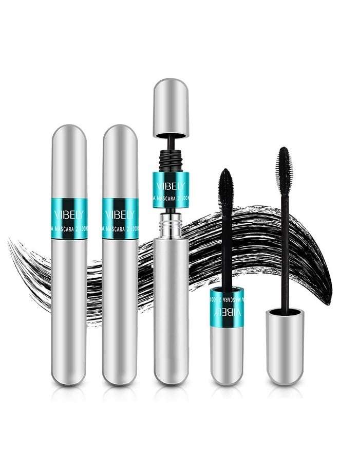 Lash Cosmetics Vibely Mascara, Vibely Mascara 5X Longer Waterproof, 2 In 1 Thrive Mascara Vibely Mascara, 4D Silk Fiber Lash Mascara, Washable Natural Lengthening And Thickening No Clumping Black