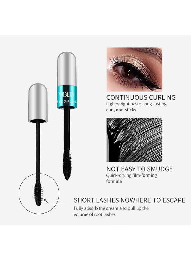 Lash Cosmetics Vibely Mascara, Vibely Mascara 5X Longer Waterproof, 2 In 1 Thrive Mascara Vibely Mascara, 4D Silk Fiber Lash Mascara, Washable Natural Lengthening And Thickening No Clumping Black