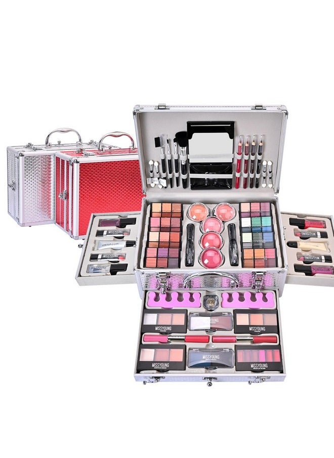 All-In-One Holiday Make Up Gift Set | Makeup Kit For Women Full Kit Essential Starter Bundle Include Eyeshadow Palette Lipstick Blush Foundation Concealer Face Powder Mascara Lipgloss Brush