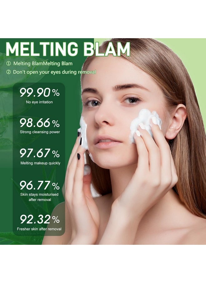 Cleansing Balm Makeup Remover Blam, Makeup Melting Balm For Face And Eyes, Natural Makeup Removing Balm For Sensitive Skin, Facial Deep Cleansing Cream, Hydrating Cleanser, 2.65 Oz (Aloe Vera)