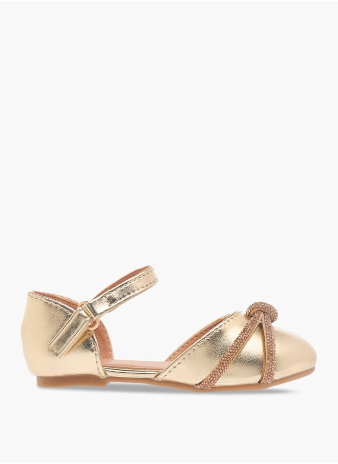 Girls Embellished Ballerina Shoes with Hook and Loop Closure Ramadan Collection