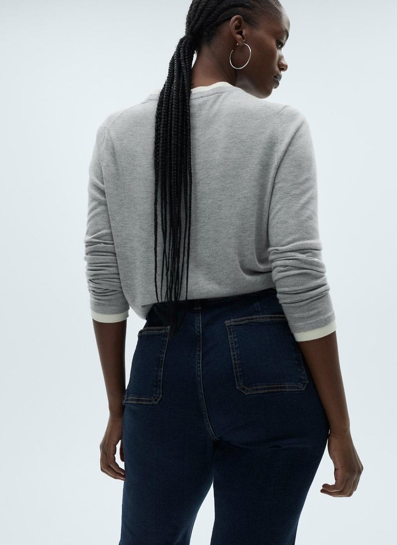 Casual Flared Cropped Jeans With Pockets