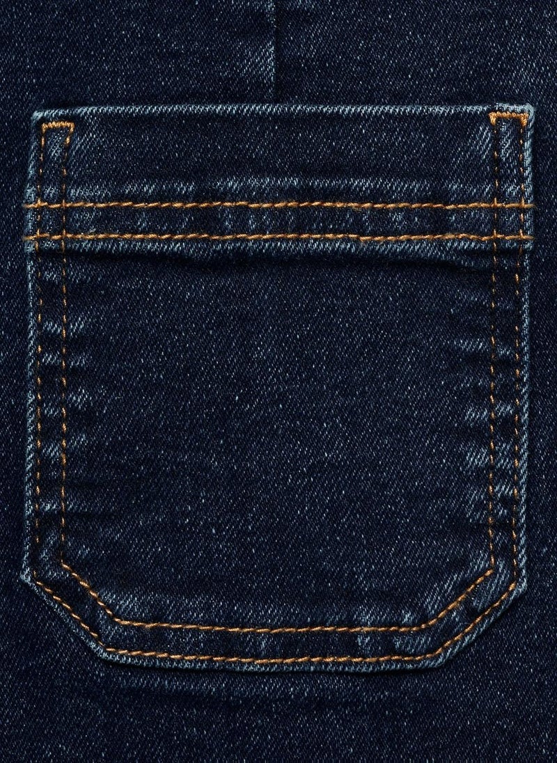 Casual Flared Cropped Jeans With Pockets