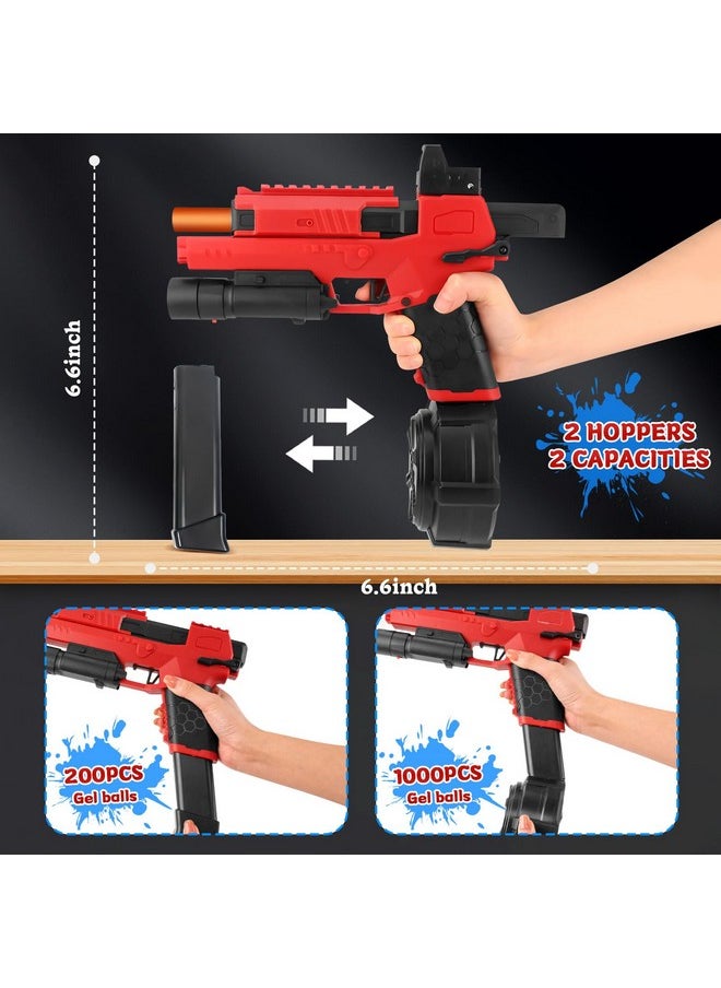 Gel Ball Blaster X6 With Drum, Manual & Automatic Dual Mode Splat-Blaster X2 Upgrade Version, 150Ft Range, Ages 14+