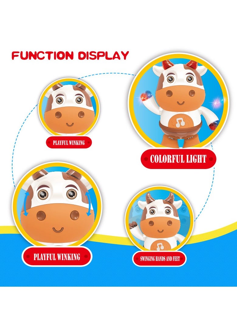 Baby Cow Musical Toys, Dancing Cow Baby Toy,Dancing Musical Cow Toys For Babies, Baby Preschool Educational Learning Toy With Lights Music Dancing & Singing Toy