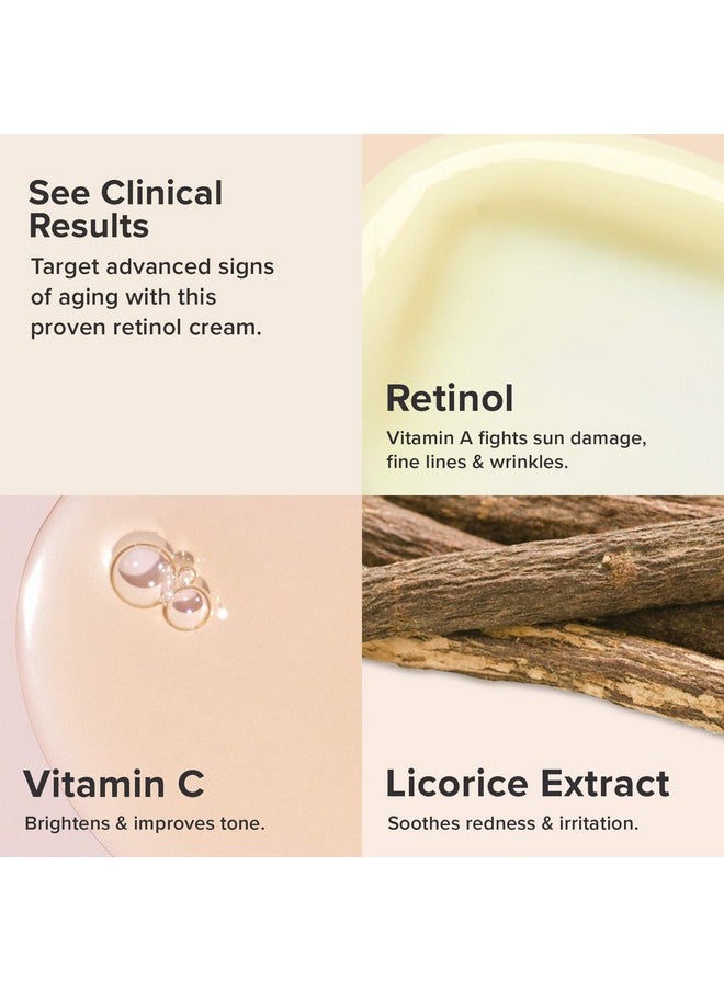 Clinical 1% Retinol Treatment Cream With Peptides, Vitamin C & Licorice Extract, Anti-Aging & Wrinkles - 30 Ml