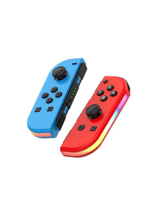 Joy Con Controller Compatible for Switch, Wireless Joypad Replacement for Switch Joycon, Joycon Controller With RGB Breathing LED Joycon Support Sports Dual Vibration/Wake-up/Motion Control