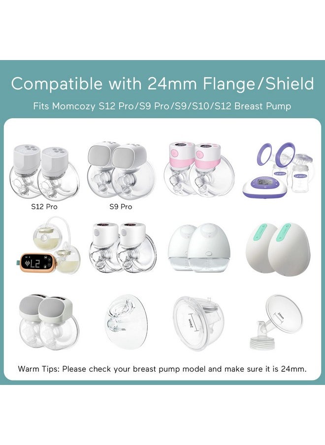 Flange Inserts 8Pcs 15/17/19/21Mm, Suitable For Momcozy S12Pro/S9Pro/S9/S10/S12, For Medela/Tsrete/Spectra/Bellababy 24Mm Shields/Flanges, Reduce Tunnel Down To Correct Size