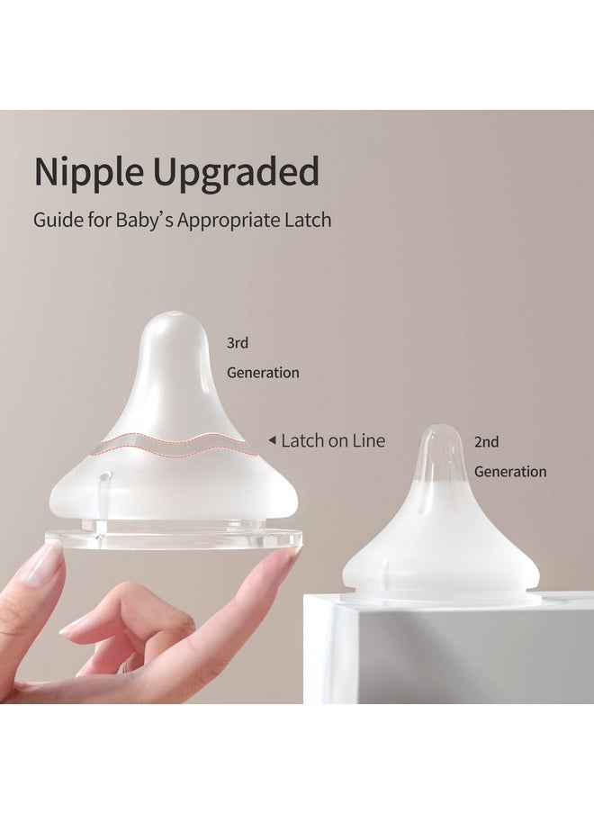 Silicone Nipple (S) With Latch-On Line, Natural Feel, 1+ Months, 4 Counts