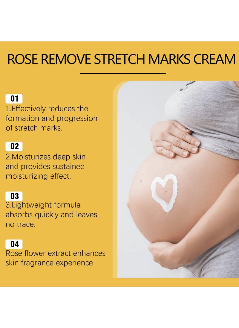 2-PACKS Rose Stretch Marks Removal Cream, Scar Reduction & Deep Stretch Mark Treatment, Hydrating Skin Repair Cream for Pregnancy, Increases Elasticity 40g*2