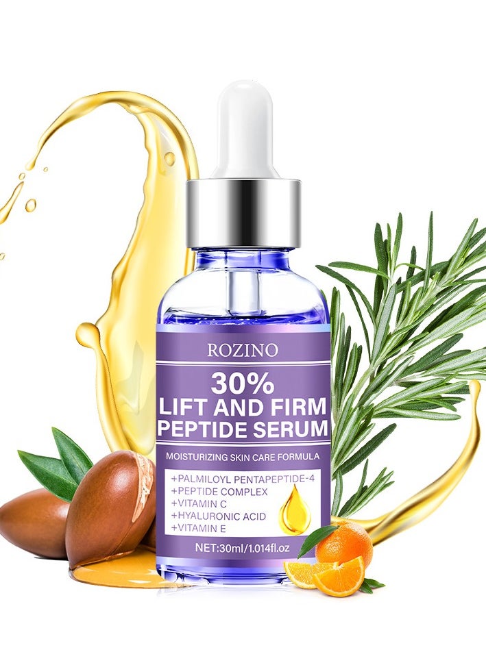 2-PACKS Lift and Firm Peptide Serum for Face, Anti-Aging Facial Serum with Hyaluronic Acid, Vitamin C and E, Hydrating Serum for Women, for Face Lift - Facial Serum for Tightening & Lifting (30ml*2)