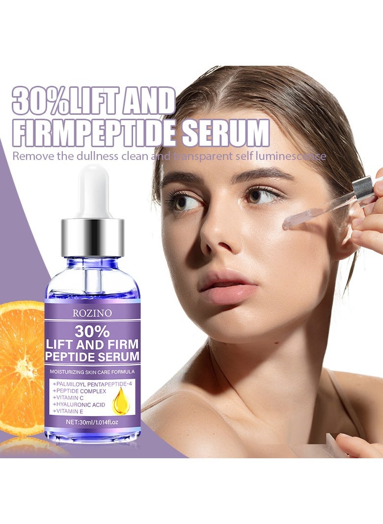 2-PACKS Lift and Firm Peptide Serum for Face, Anti-Aging Facial Serum with Hyaluronic Acid, Vitamin C and E, Hydrating Serum for Women, for Face Lift - Facial Serum for Tightening & Lifting (30ml*2)