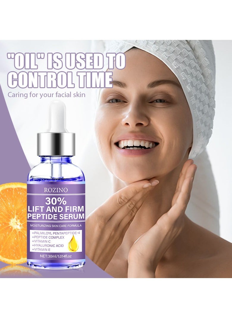 2-PACKS Lift and Firm Peptide Serum for Face, Anti-Aging Facial Serum with Hyaluronic Acid, Vitamin C and E, Hydrating Serum for Women, for Face Lift - Facial Serum for Tightening & Lifting (30ml*2)