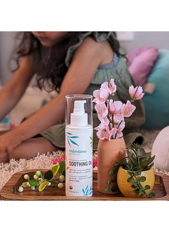 Soothing Baby Oil - Organic, Unscented Oil With Jojoba & Evening Primrose - Gentle For Hair & Dry, Irritated, Itchy Skin - Cruelty-Free Baby Oils For Baby & Kids, 5 Fl Oz