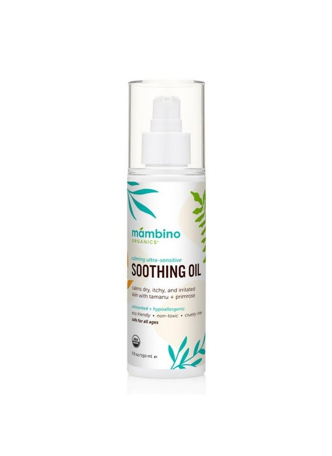 Soothing Baby Oil - Organic, Unscented Oil With Jojoba & Evening Primrose - Gentle For Hair & Dry, Irritated, Itchy Skin - Cruelty-Free Baby Oils For Baby & Kids, 5 Fl Oz