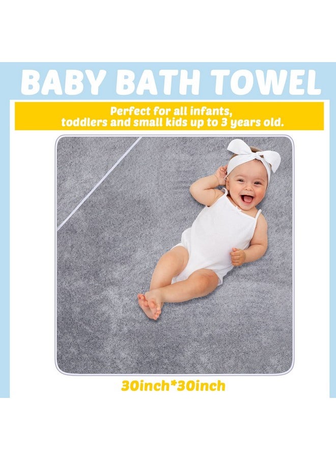6 Pack Baby Bath Towel, Coral Fleece Soft Absorbent Hooded Towel For Newborns, Toddlers, And Kids, 30 X 30 Inch