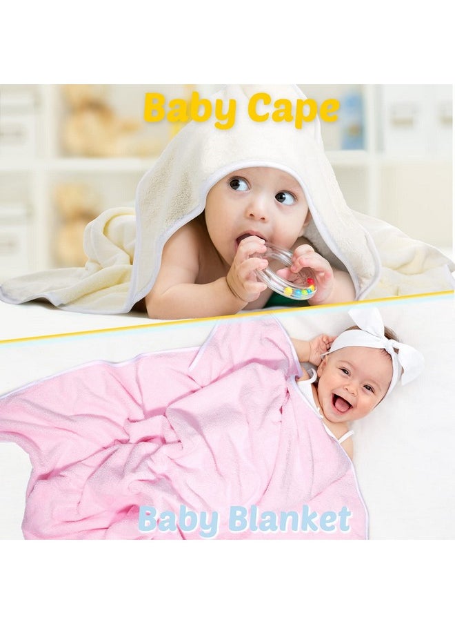 6 Pack Baby Bath Towel, Coral Fleece Soft Absorbent Hooded Towel For Newborns, Toddlers, And Kids, 30 X 30 Inch