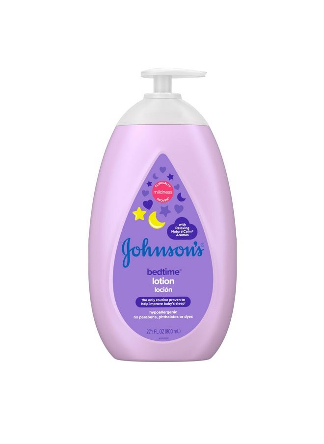 Johnson'S Moisturizing Bedtime Baby Lotion With Coconut Oil & Naturalcalm Aromas To Help Relax Baby, Hypoallergenic & Free Of Parabens, Phthalates & Dyes, Mild Baby Skin Care, 27.1 Fl. Oz