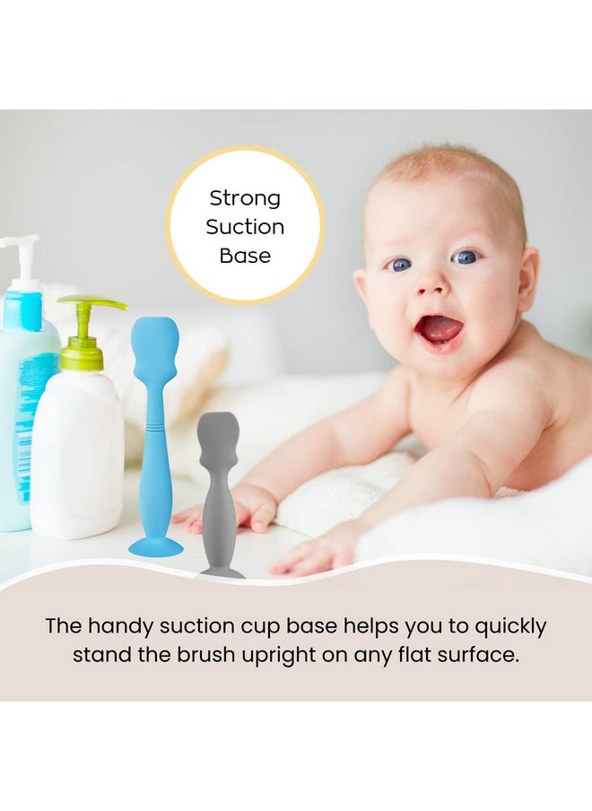 4 Pack Baby Diaper Cream Brush, Diaper Cream Spatula Applicator Silicone Baby Butt Paste Spatula For Babies, Newborn, 2 X Large Size, 2 X Small Size (White, Gray)