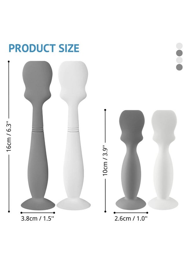 4 Pack Baby Diaper Cream Brush, Diaper Cream Spatula Applicator Silicone Baby Butt Paste Spatula For Babies, Newborn, 2 X Large Size, 2 X Small Size (White, Gray)