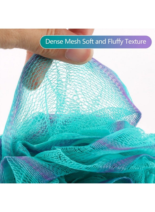 Loofah Sponge 60 Gram Shower Pouf Bath Scrunchies Shower Puff Exfoliating Body Wash Scrubber Bath Puffs For Washing - Set Of 4